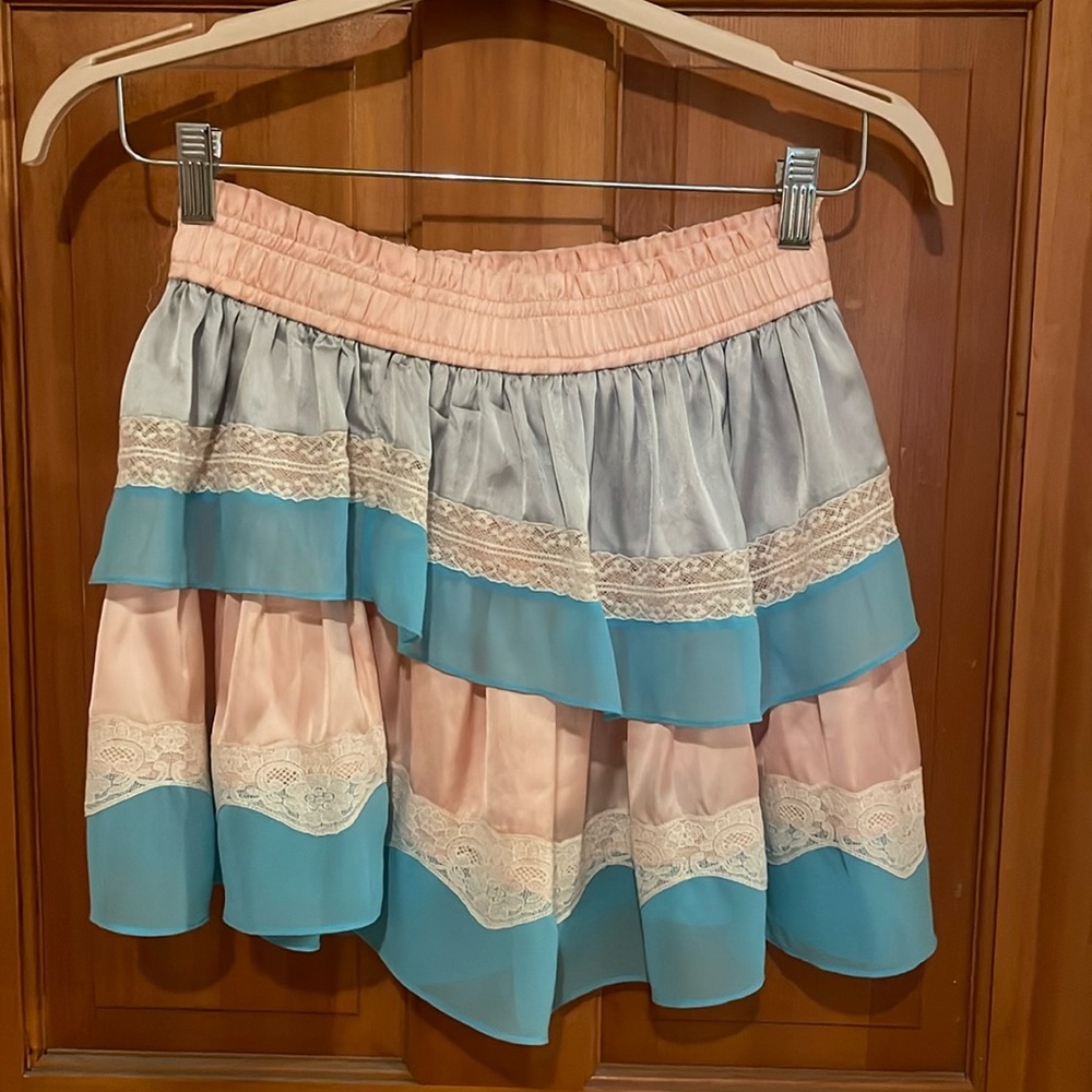 LoveShackFancy ruffle mini skirt size small NWOT